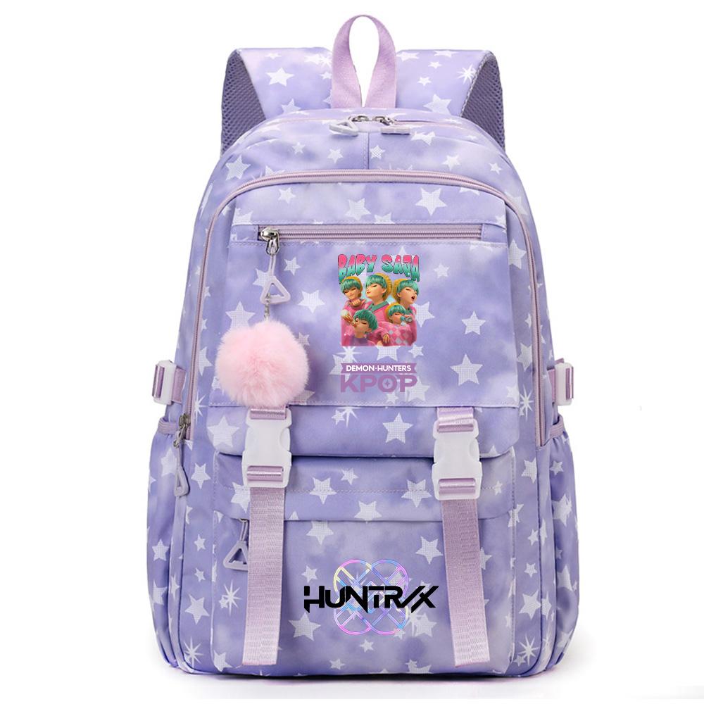 Cute Anime K-Pop Demon Hunters Printed Backpack for Teenager Student Girl Boy Bookbag Schoolbag Large Capacity Waterproof Travel Bag Gift Rucksak