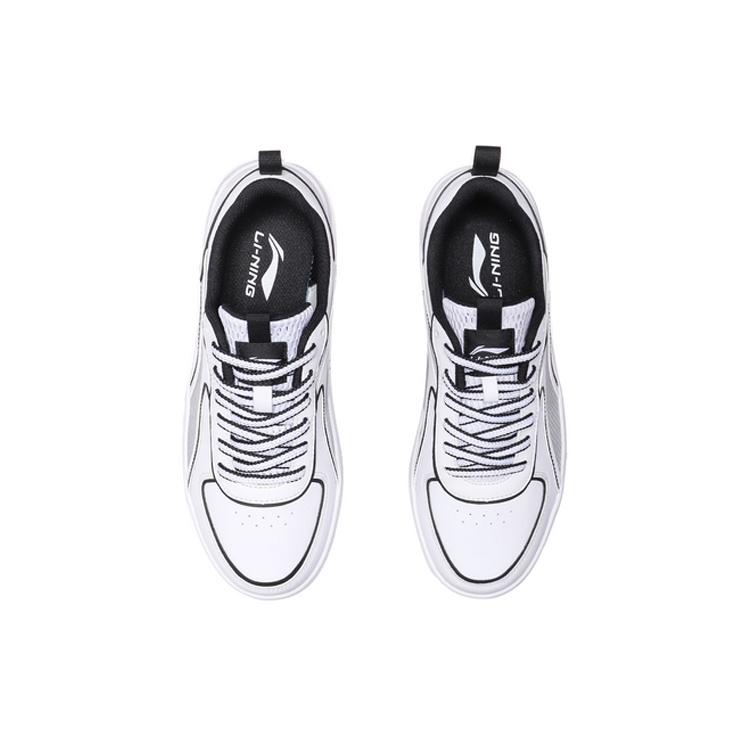New LiNing Anti Slip Wear Resistant Low Top Skateboard Shoes Women's White Black AGCP128-3