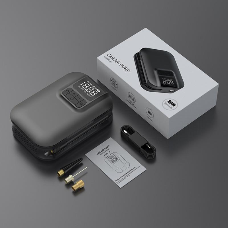 Electric Air Pump, Digital Battery Compressor, 5000 MAh, 4 Modes, 150 PSI Mini Tire Inflator, Portable Pump with LED Light for Car Motorcycle Bicycles