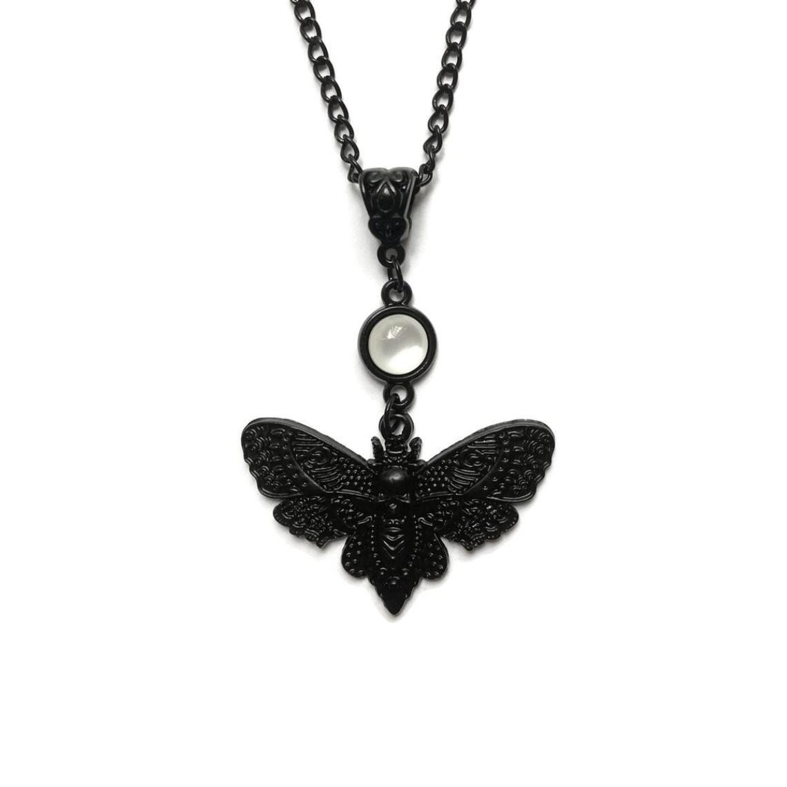 

Goth Exquisite Relief Black Eagle Moth Insect Pendant Necklace for Women Hallowmas Party Punk Personality Jewelry Accessory Gift чёрный