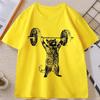 Divertente Maglietta da Palestra per Gatti Unisex Maglietta da Allenamento per Gatti Unisex Maglietta da Palestra Vintage Casual Girocollo Manica Corta Streetwear