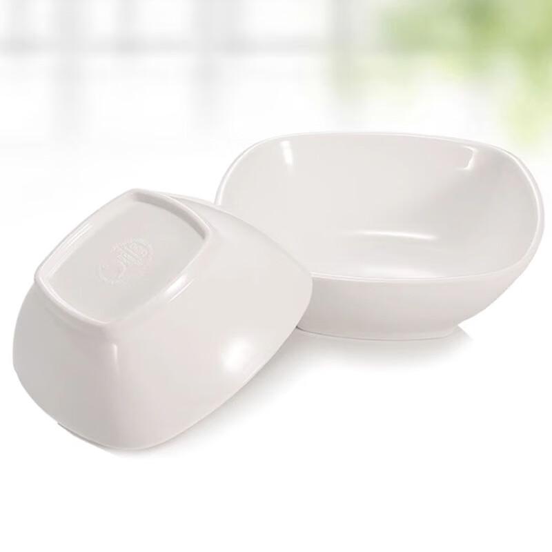 Weißes Melamin Muschelrand Speiseteller Set (10 Stück)