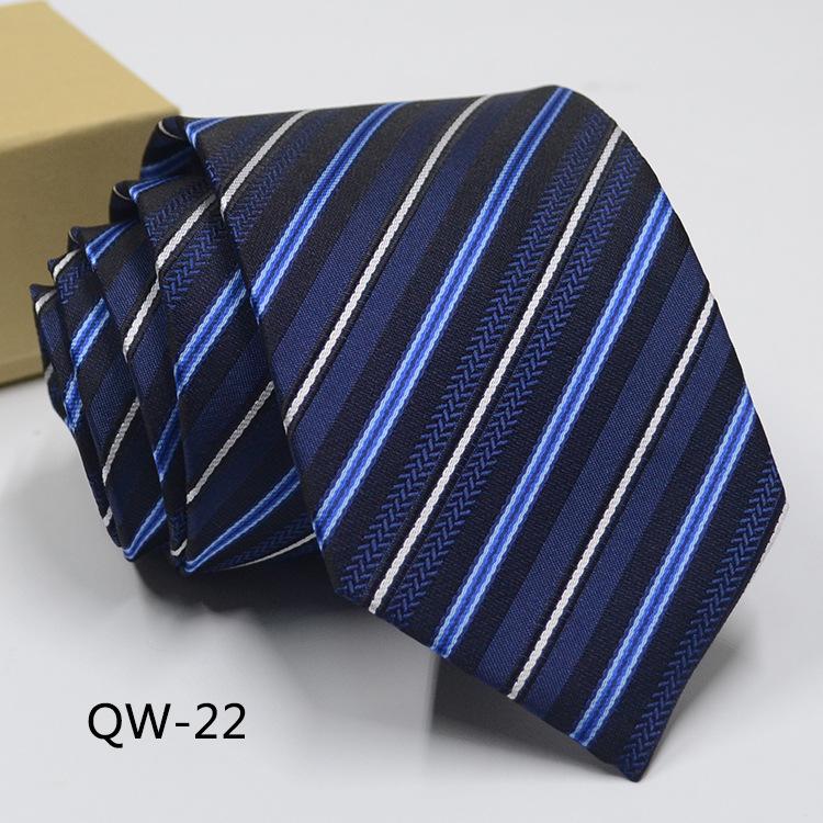 Hochwertige schwarze gestreifte geknotete Hochzeits-Groom-Krawatte im koreanischen Stil blue