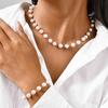 Pearl Bracelets for Women, Stainless Steel Adjustable Imitation Pearl Bead Link Women's Bracelet, Bridesmaid Wedding Jewelry