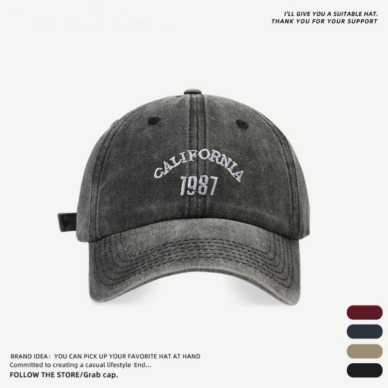 

Retro washed gray baseball cap men s women s big head circumference versatile face small hat cowboy hat Adjustable