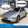 Gloss Black Front Lip & Side Skirts with Lights for 2025 Tesla Model Y Facelift, Includes Rear Lip, Front Splitter & Rear Diffuser.