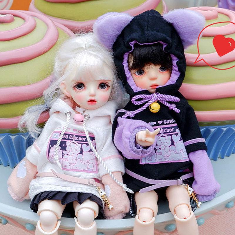 New 1/6 1/4 1/3 BJD Doll Clothes Cute Cat Sweater Hoodie Jacket for Big 1/6, Yosd, 60 30cm Doll Clothes BJD SD Doll Accessories