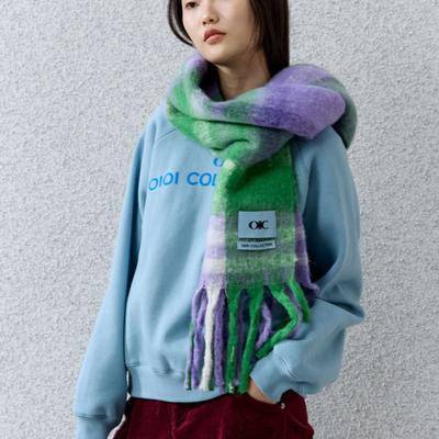 OIOI COLLECTION Bold Check Muffler [GREEN]