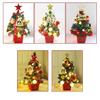 1Pcs Miniature Christmas Tree with Lights and Ornament Handmade Tabletop Decoration Desktop Adorment Party Supplies