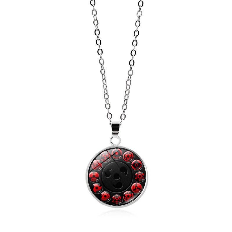 Naruto Necklace Anime Accessories Nine Tomoe Rinne Sharingan Magic Stone Pendant Alloy Crystal