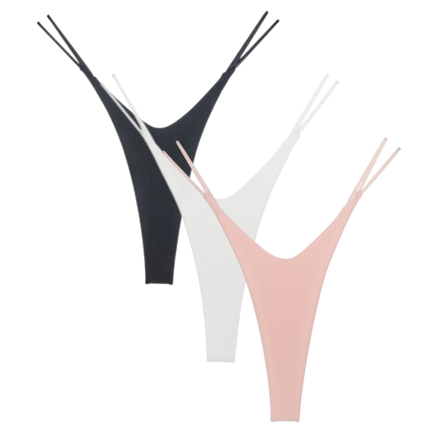 

Beirou Эластичные Узкие Сексуальные Бикини Женское Ультратонкое G-Стринги Кружевное Белье, Хлопок, Бока, Трусы, Трусики для Формирования Ягодиц, 3 штуки