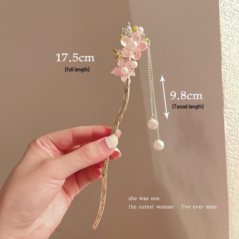 Tassel Flower Hairpin: Elegant Chinese Style Hanfu & Qipao Hair Accessory for Women