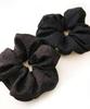 VINGTAINE Embroidered Botanical Scrunchie Hair Tie for Stylish and Cute for Adults Fall/Winter, (HS-196-BR)