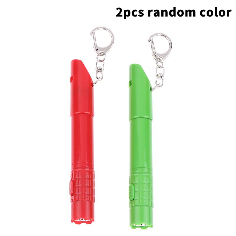 

2/5Pcs 3-In-1 Flashlight Whistle Lanyard Ballpoint Pen Field Outdoor Camping Emergency Portable Light Ballpoint Pen 2Pcs