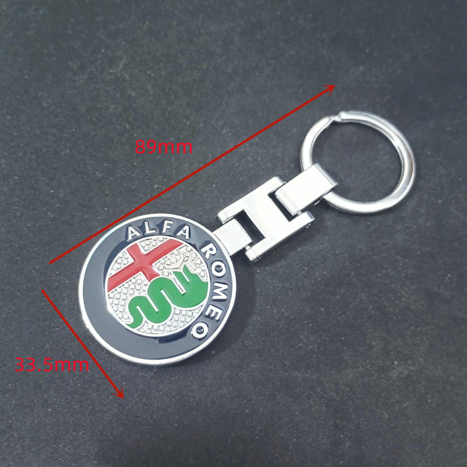 LPTWX1 Für Alfa Romeo Giulia Stelvio Giulietta 156 159 147 Mito Tonale Brera Disco Vol Auto Emblem Schlüsselanhänger Styling Schlüsselring Zubehör gray