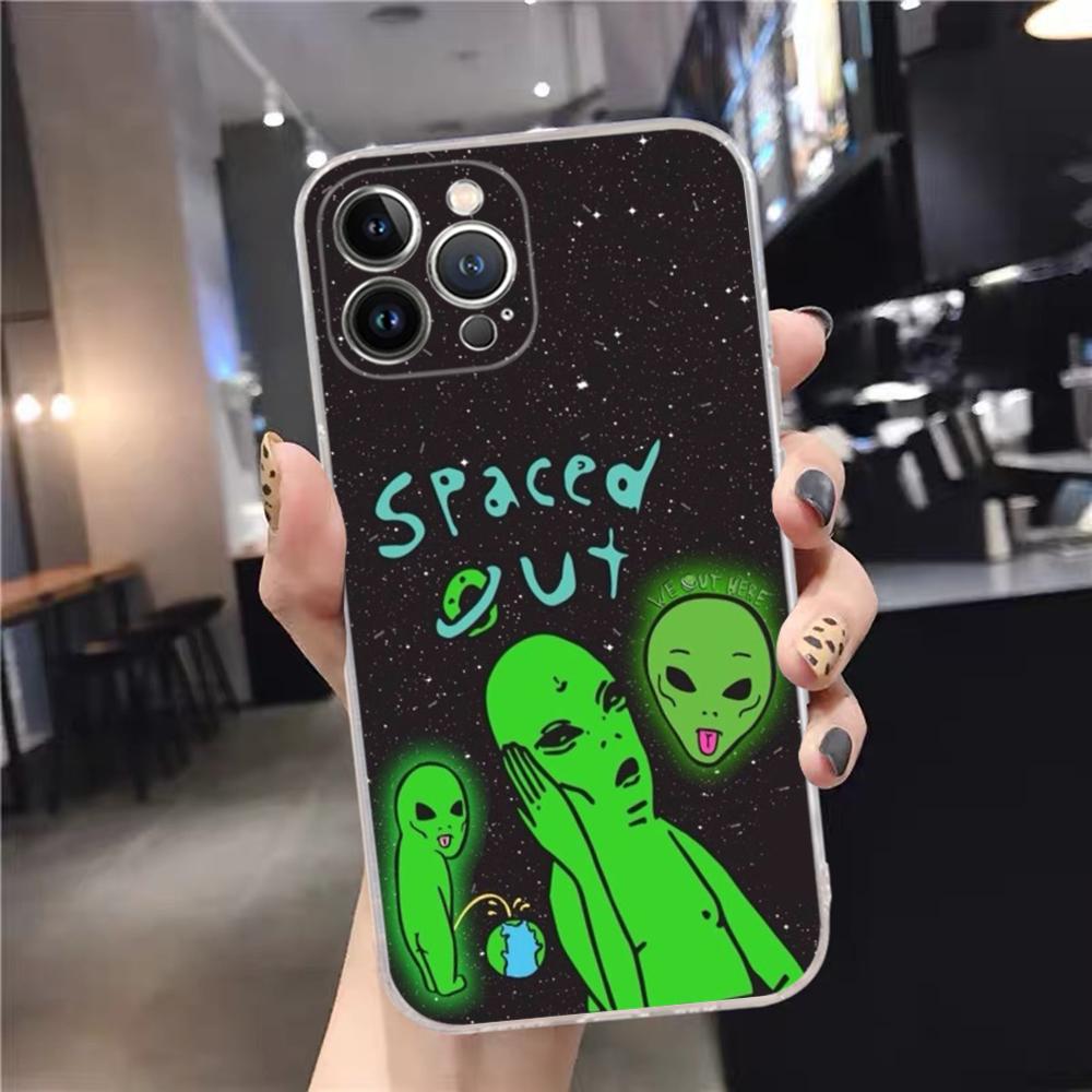 Funny Aesthetics Cartoon Alien Space Phone Case Silicone Soft For Iphone 16 15 14 13 12 11 Pro Mini XS MAX Plus X Cover