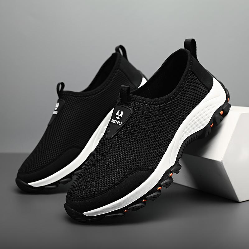 Fashion Gray Summer Mesh Men Shoes Lightweight Sneakers Men Fashion Casual Walking Shoes Breathable Mens Hiking Shoes 2025 Fashion Shoes