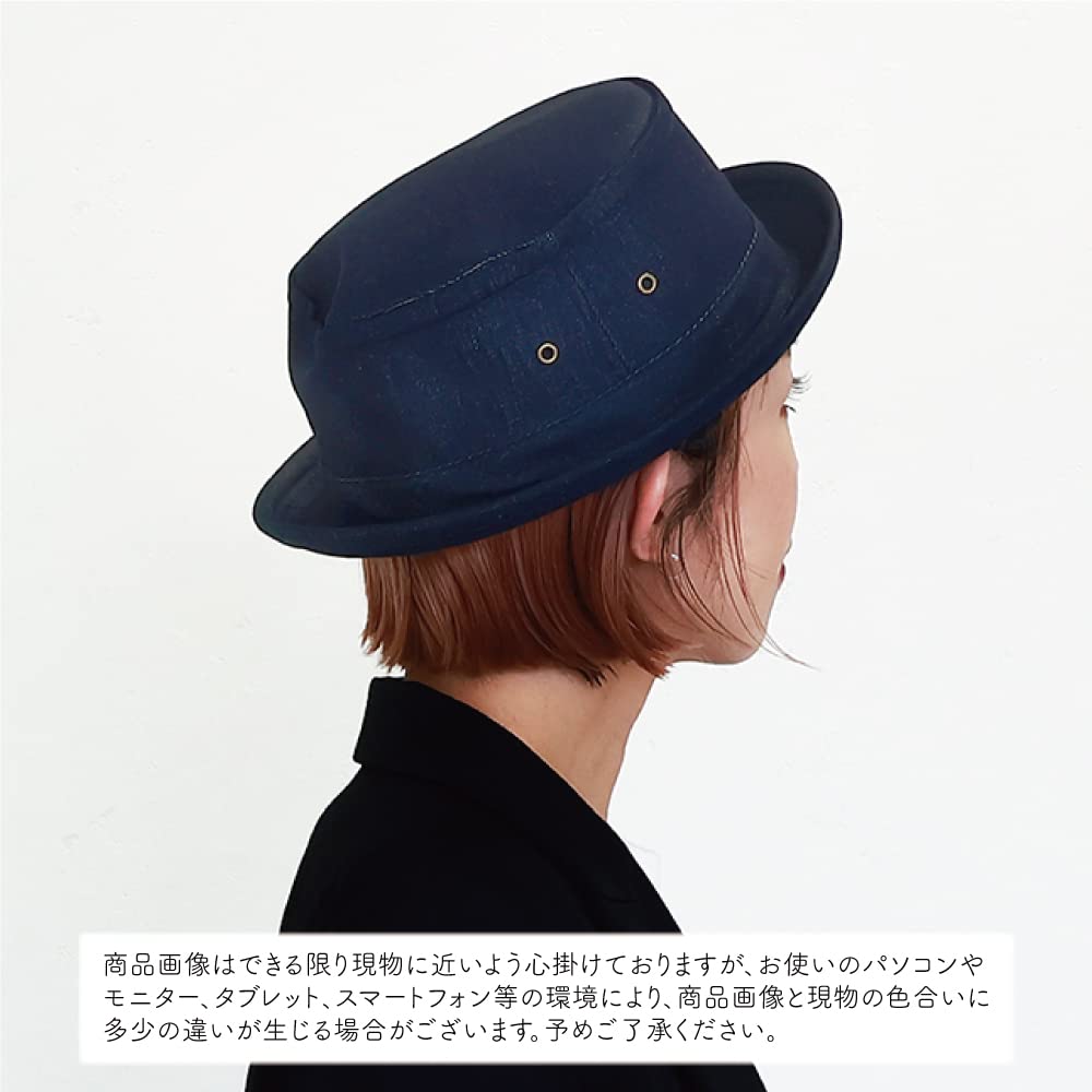 SWINGPLUS Pork Pie Terrapin Solid Canvas Hat, Simple, Fabric, All-Season, Men's (Indigo)