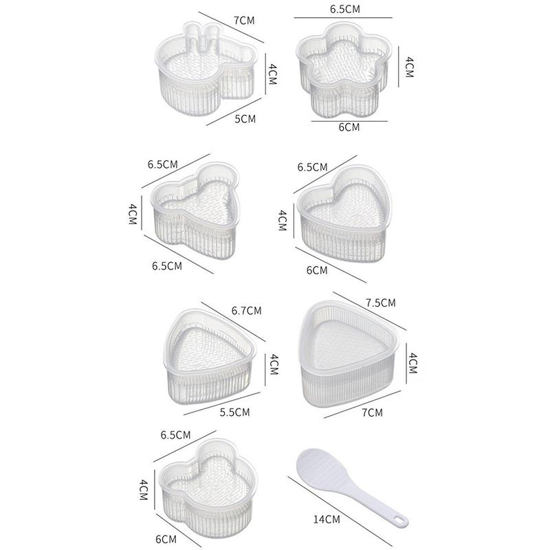 1 Stück Sushi-Formbox, transparente dreieckige Sushi-Form, Onigiri-Reisbällchen-Lebensmittelpresse, Sushi-Set, Küchen-Bento-Zubehör