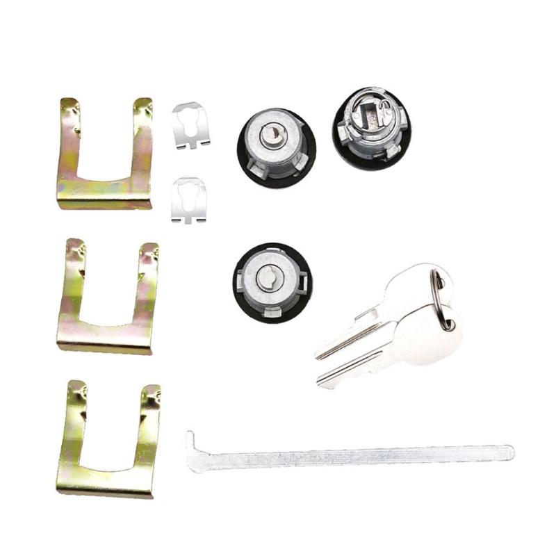 Car Door Lock Core Kit with 2 Keys, 654394765282 Hardware Set for Worn Lock Parts, Vehicle Restoration and Repair Service Use