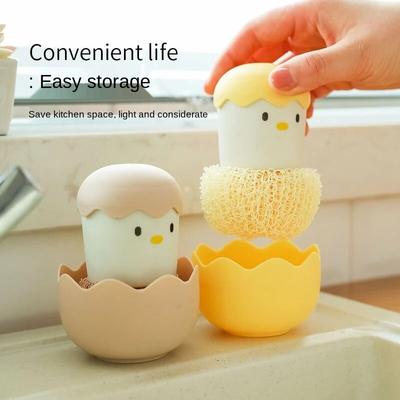 Cartoon With Handle Nano Cleaning Ball Kitchen Does Not Drop The Silk Nano Pot Brush Household Pot And Bowl Cleaning Brush