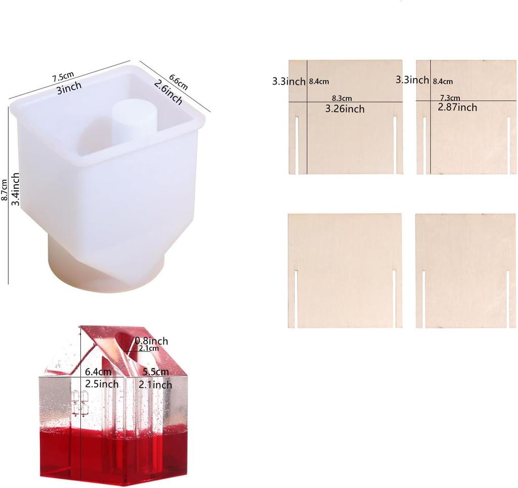 Silicone House Vase Mold DIY Concrete Flower Pot Mold Cement Plaster Pen Holder Mold Plant Pot Decor Craft