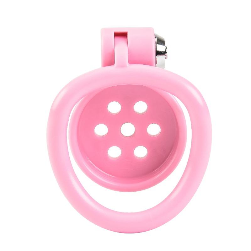 Pink Small Male Chastity Cage Set – Bird Cage Design with 5 Cock Rings & Urethral Sound Plug, Slave Play &  Sex Toys