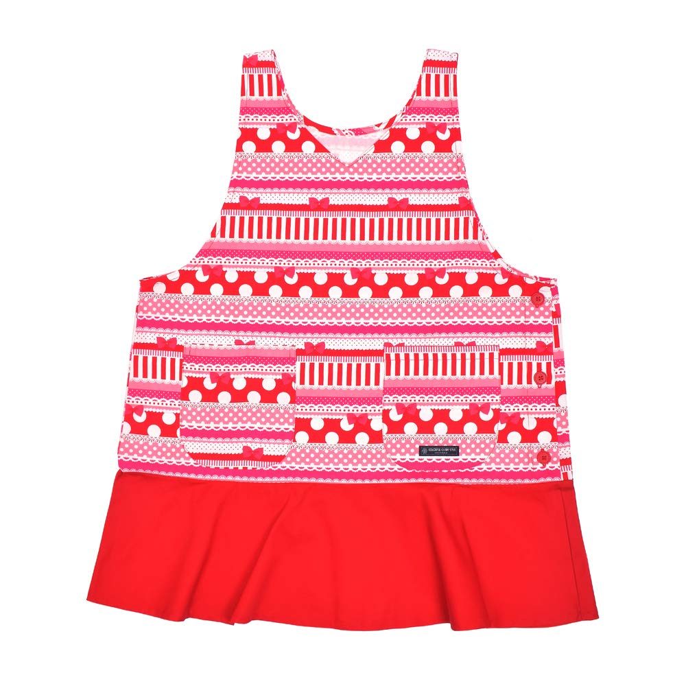 Schürze für Kindergarten einfach anziehen Kindergarten verstellbar mädchenhaftes Band und himbeerfarbene bunte Süßigkeiten NC601300 Lehrerinnen, Frauen, an, Schule, Kindergarten, Größe,