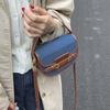 Premium texture bag saddle bag niche denim splicing handbag bag new casual versatile messenger bag