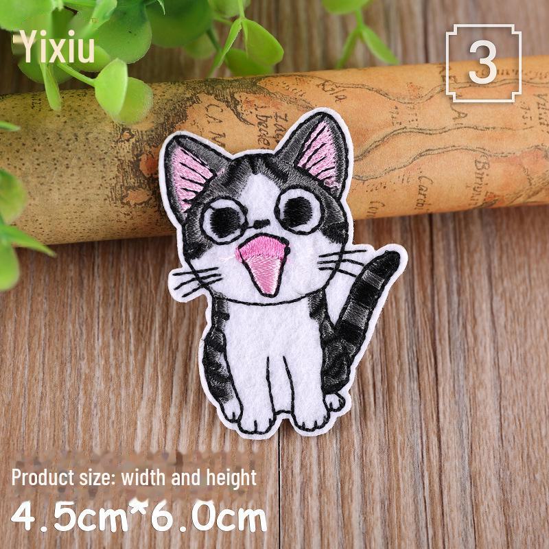 

Наклейка с милой вышивкой в виде животного для ремонта и украшения одежды