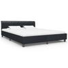 Bed Frame Black Faux Leather 160 * 200 cm