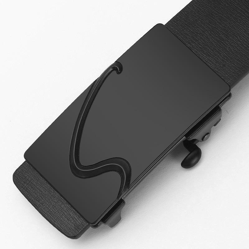 Men's Toothless and Hole free Automatic Buckle Belt Genuine Leather Belt Men's Korean Cowhide Belt