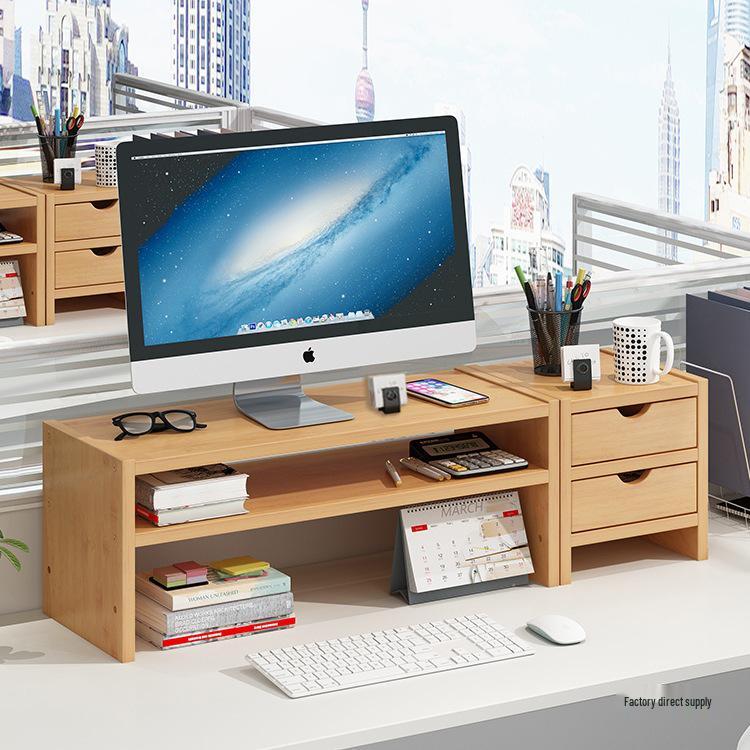 Double-Layer Desktop Monitor Riser & Keyboard Organizer