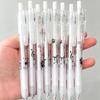 4 Peças Bolinhas Pressionar Batida Caneta Neutra Nota Musical Laço Caixa Pincel Caneta de Perguntas Estudante 0.5 Preto Suave Caneta de Assinatura Conjunto de Canetas Gel