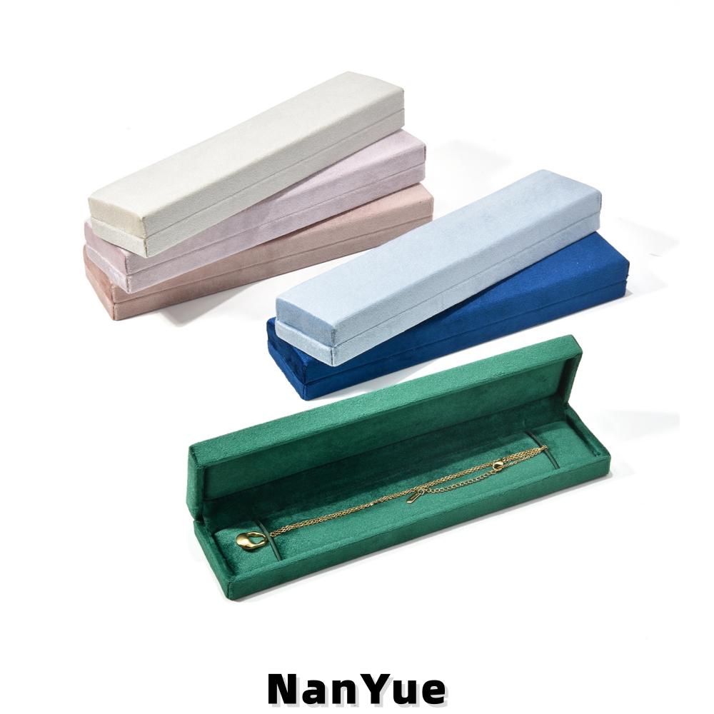 High End Rectangle Luxury Velvet Necklace Box Custom Logo Anti-Tangle Chain Bracelet Jewelry Storage Display Gift Box