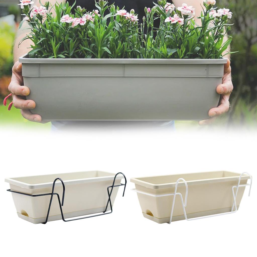 Balcony Railing Planter Fence Potted Home Decor Flower Plant Pot Hanging Planter for Yard Porch Patio Outside Garden Railing