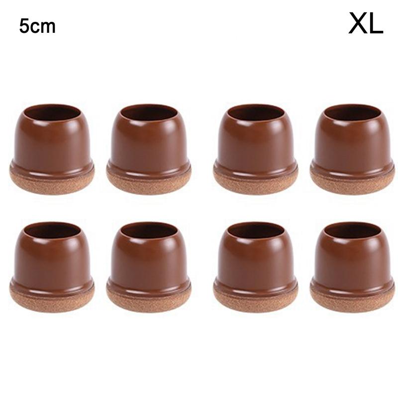 8pcs Chair Leg Covers Silicone Felt Bottom Anti-slip Table Legs Mats Elastic Soft Furniture Foot Protector Pads Floor Protection