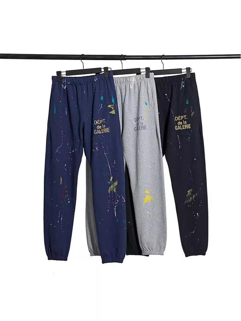 GALLERY DEPT Bluza Unisex z Kapturem Bawełniana z Plamami Farby Graffiti - Jesienna Luźna