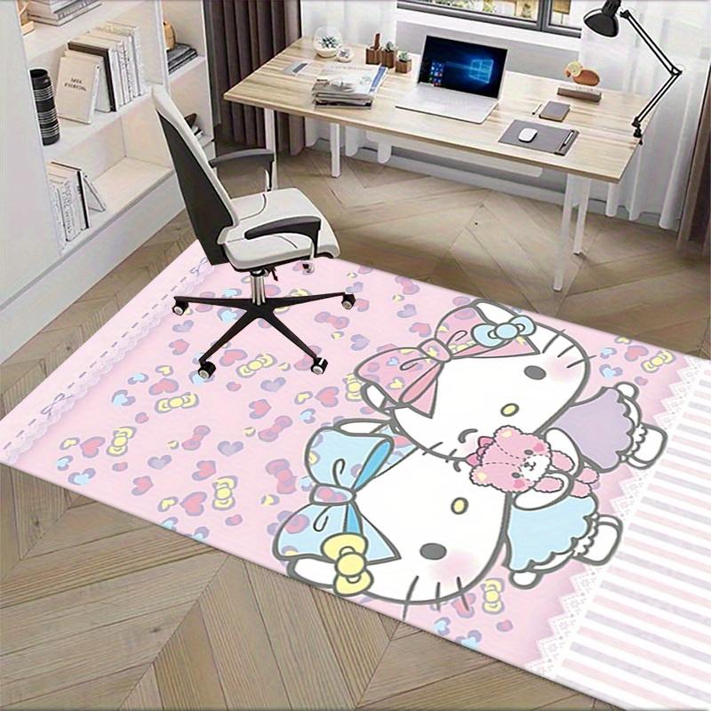 Office Rug Hello Kitty, Bow Anti-Slip Rug, Machine Washable for Living Room, Bedroom, Office, Multiple Sizes, Bedroom Mat, Decorative Mat, Durable Mat