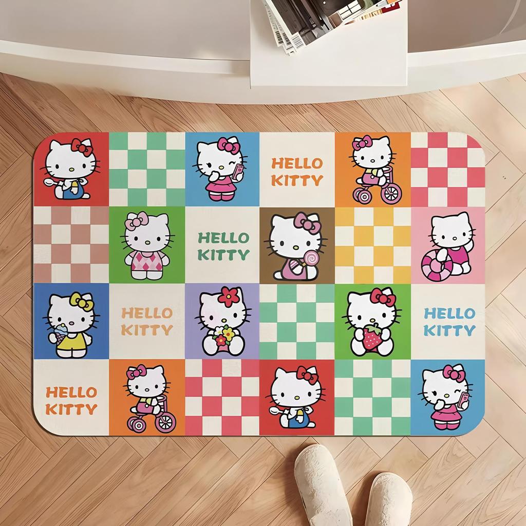Hello Kitty Quick-Dry Non-Slip Diatomaceous Earth Bath Mat - Absorbent and Easy to Clean
