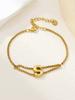 New stainless steel wholesale 26 English letters double-layer ring gold-plated bracelet