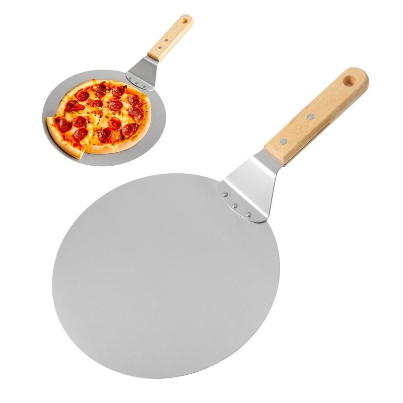 AT21-Fixed Handle Stainless Steel Pizza Peel Transfer Spatula Baking Tool For Pizza Making