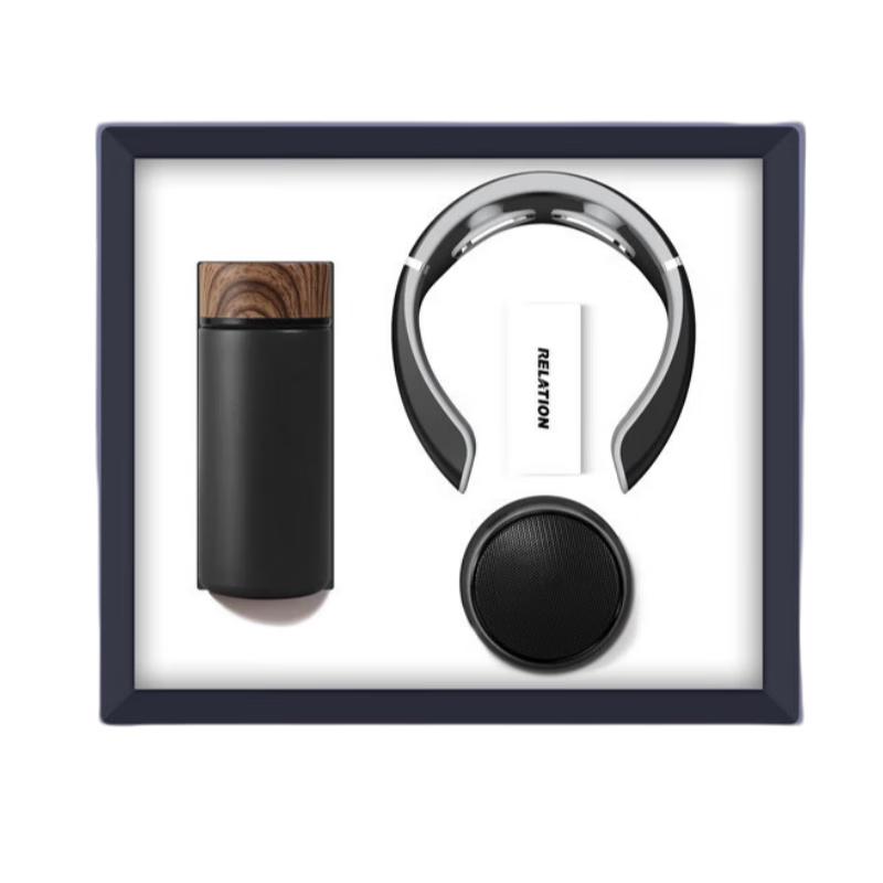 Premium Gift Set: Vacuum Flask, Neck Massager, and Bluetooth Speaker