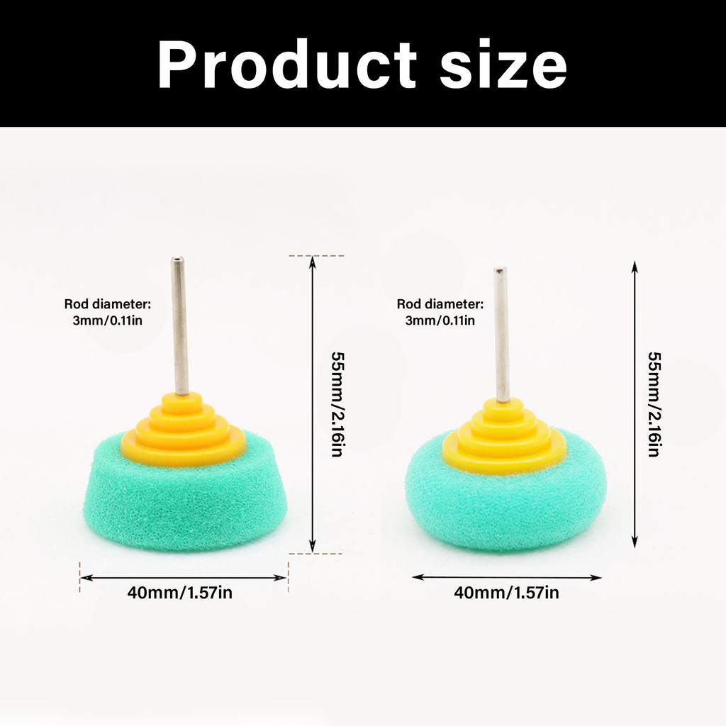 Pack mit 2 Hochdichte Schwamm-Polierpads für Autoräder und Oberflächen Bohraufsatz für Autopflege Präzise Arbeit