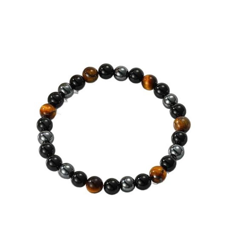 Fashion Triple Protection Natural Crystal Bracelet Gift Card Tiger Eye Natural Crystal Bracelet Fashion Bracelet