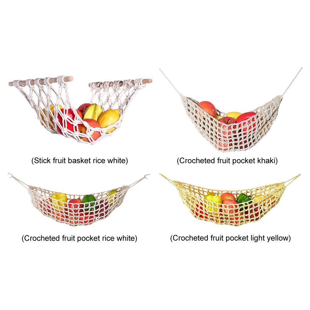 Hanging Fruit Hammock for Kitchen Under Cabinet Hanging Fruit Basket Fruit Net Bag for Kitchen Boat Rv Camper