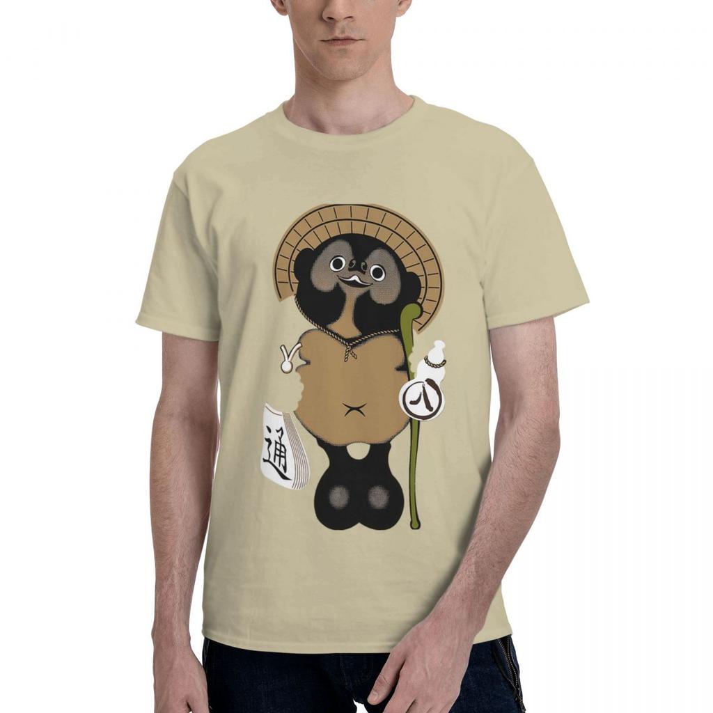 Unique Tanuki Print 100 Cotton Casual Breathable Confortable Top Funny Mens TShirt Men TShirt