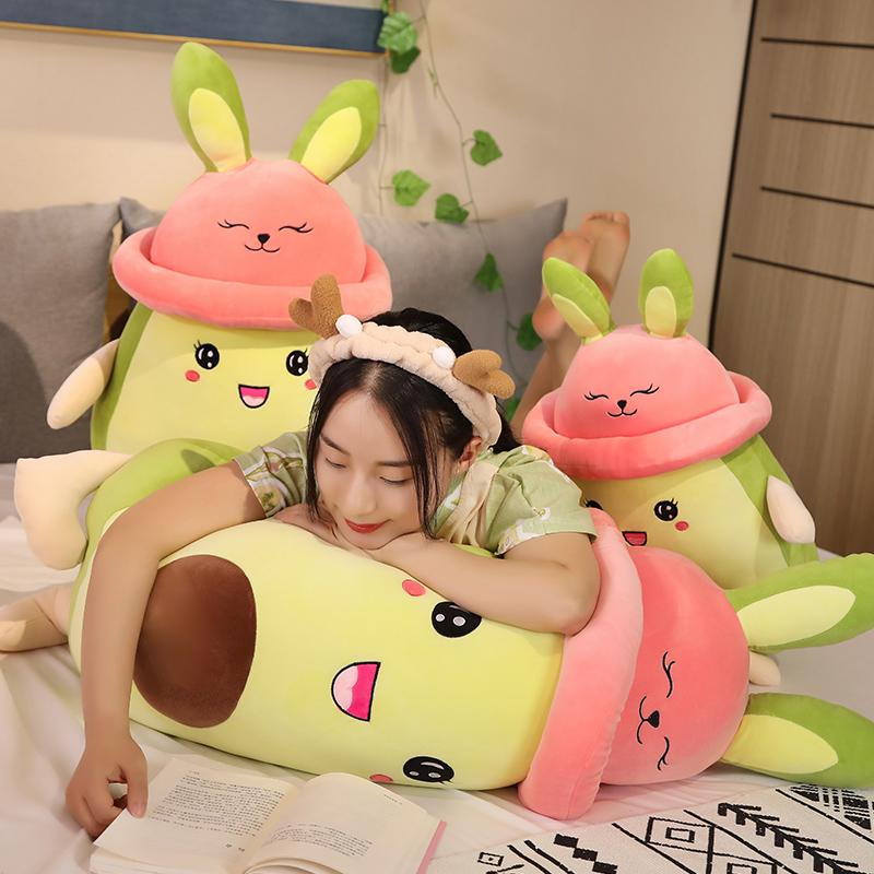 60~120cm Squishy Avocado Frucht Plüschtier Daunenbaumwolle Ultra Weich Humanoide Puppe Rückenstütze Plüschtier Schlafbegleiter Geschenk