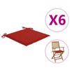 Day and Night - Day and Night Garden Chair Cushions 6 Pcs Oxford Fabric Red 40x40x3 Cm