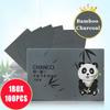 100PCS Fragrance Facial Oil Absorbing Paper Bamboo Charcoal Natural Green Tea Anti-Grease Paper Portable Oil Blotting Paper